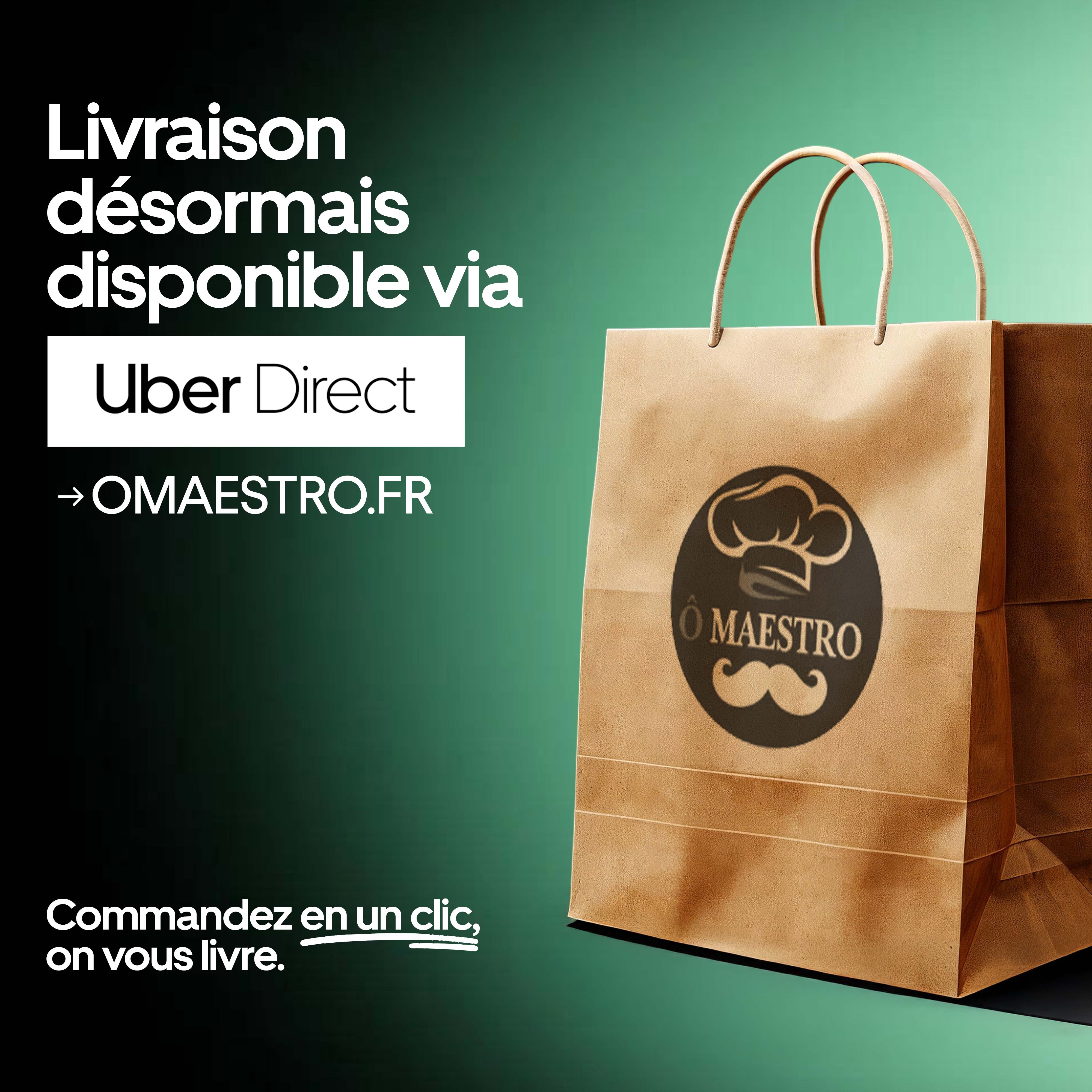 Image de O'Maestro Paris 19e : la livraison à domicile arrive avec Uber Direct !